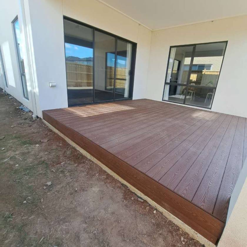 After: New Home Backyard Composite Decking
