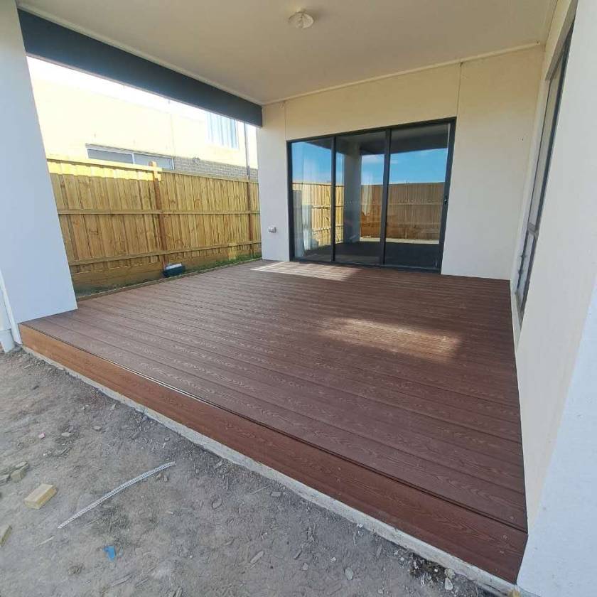 After: New Home Backyard Composite Decking